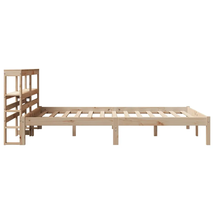Cadre de lit sans matelas 140x190 cm bois de pin massif - 5