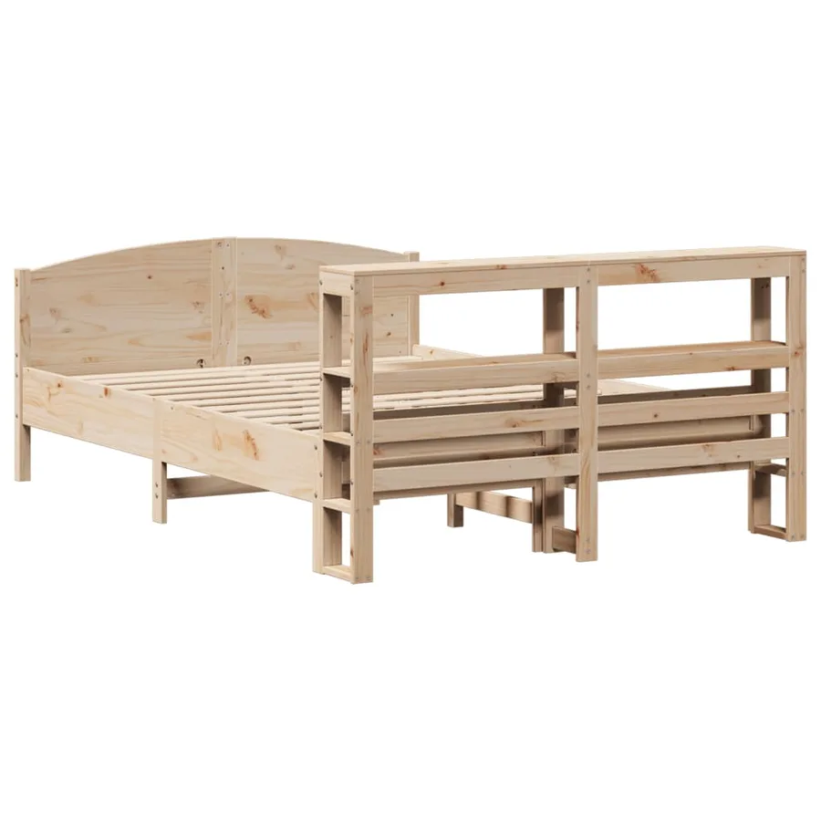 Cadre de lit sans matelas 140x190 cm bois de pin massif - 6