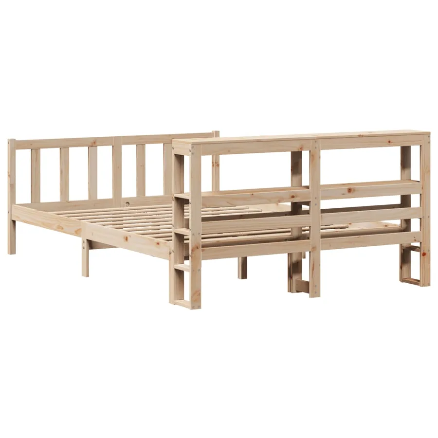Cadre de lit sans matelas 140x200 cm bois massif de pin - 6