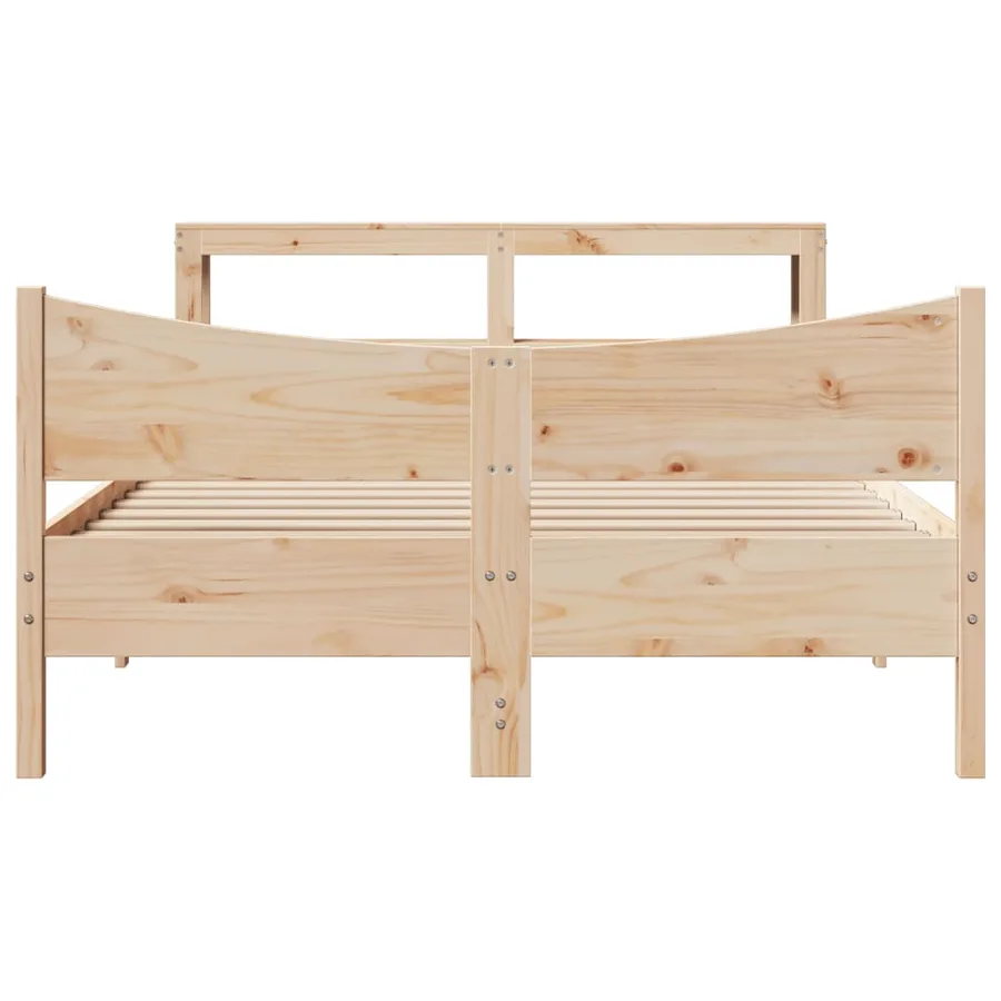 Cadre de lit avec tête de lit 140x190 cm bois de pin massif - 4