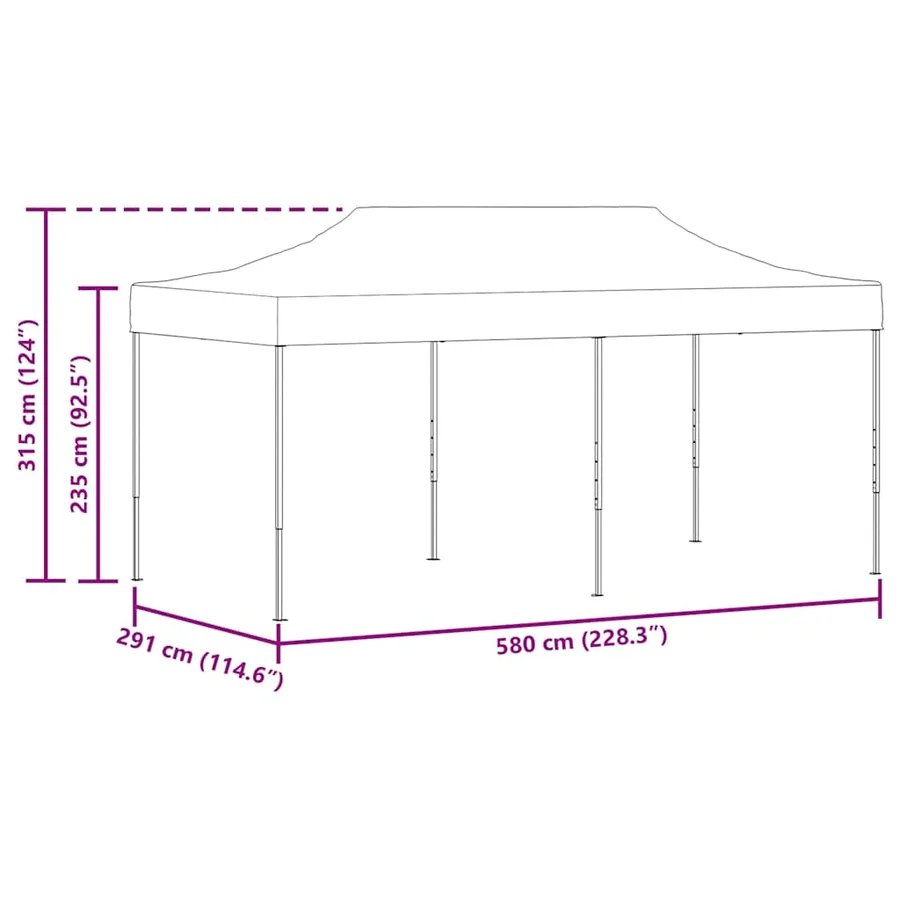 Tente de réception pliable 3 x 6 m Anthracite - 15