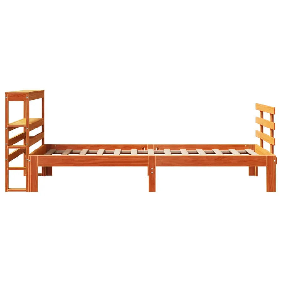 Cadre de lit et tête de lit sans matelas cire marron 100x200 cm - 7