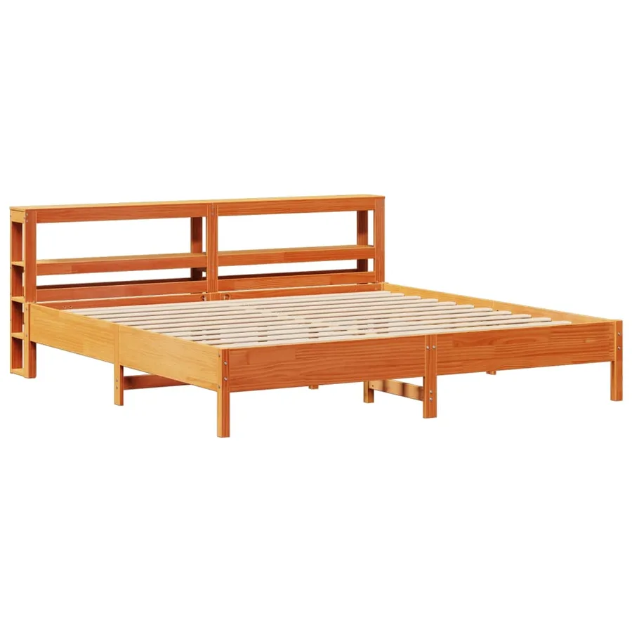Cadre de lit sans matelas cire marron 180x200cm bois pin massif - 3