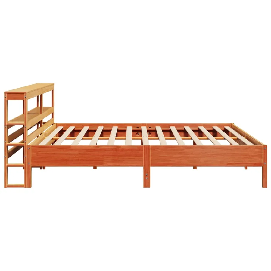 Cadre de lit sans matelas cire marron 180x200cm bois pin massif - 5
