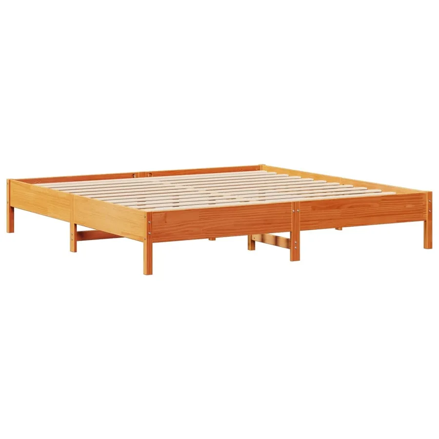 Cadre de lit sans matelas cire marron 180x200cm bois pin massif - 7