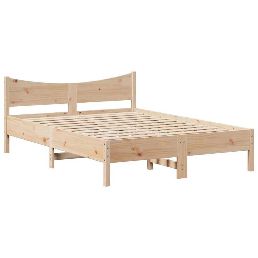 Cadre de lit avec tête de lit 140x200 cm bois de pin massif - 5