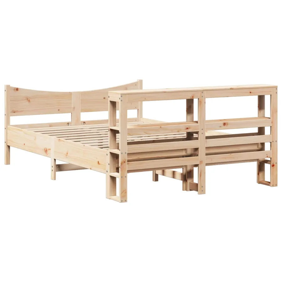 Cadre de lit avec tête de lit 140x200 cm bois de pin massif - 8