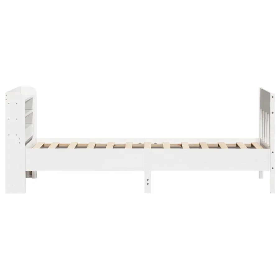 Cadre de lit sans matelas blanc 90x200 cm bois de pin massif - 5