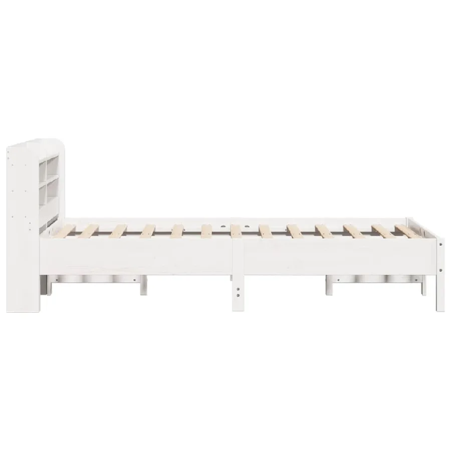 Cadre de lit sans matelas blanc 90x200 cm bois de pin massif - 5