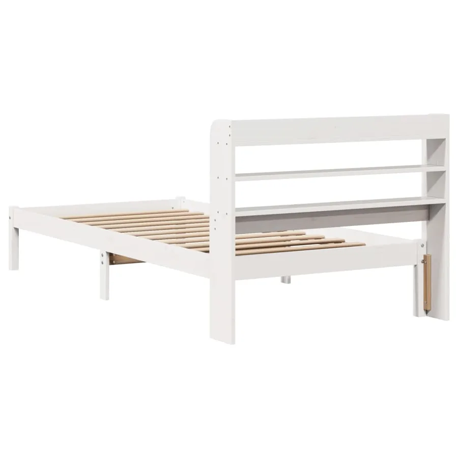 Cadre de lit sans matelas blanc 90x190 cm bois de pin massif - 6