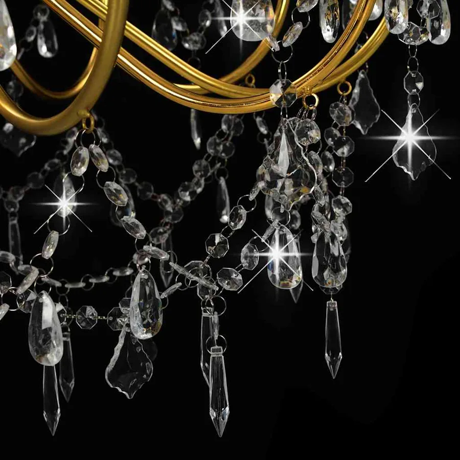 Lustre avec perles Doré 12 ampoules E14 - 7