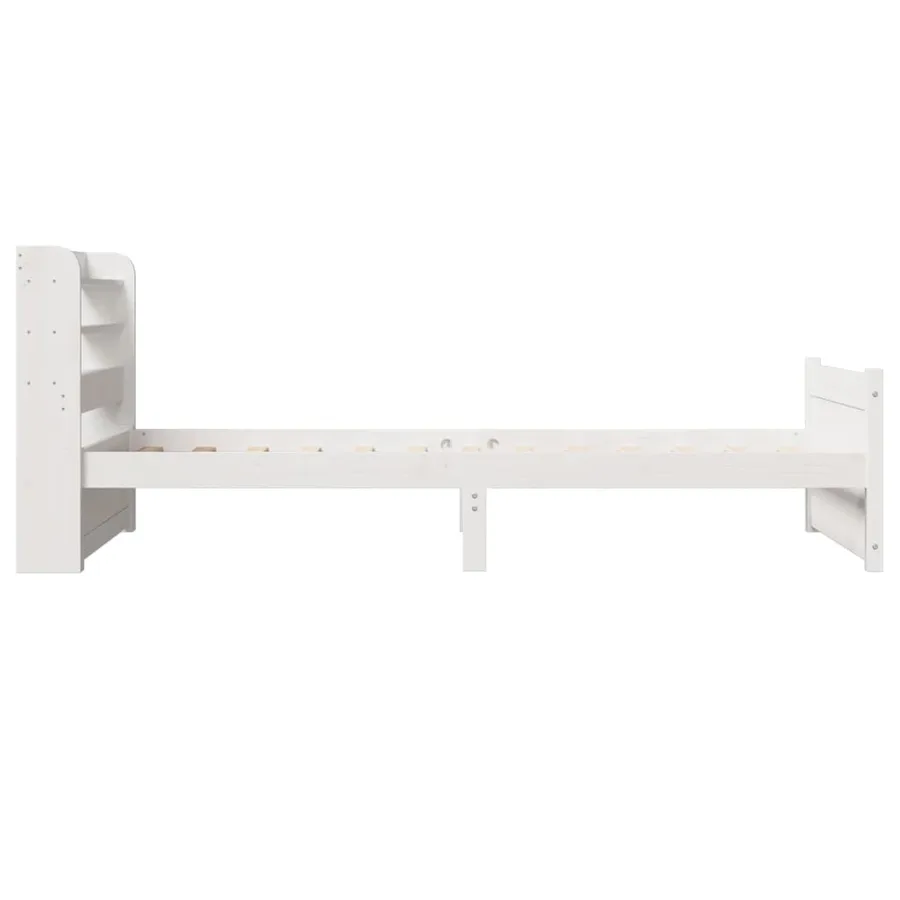 Cadre de lit avec tête de lit sans matelas blanc 90x200 cm - 7