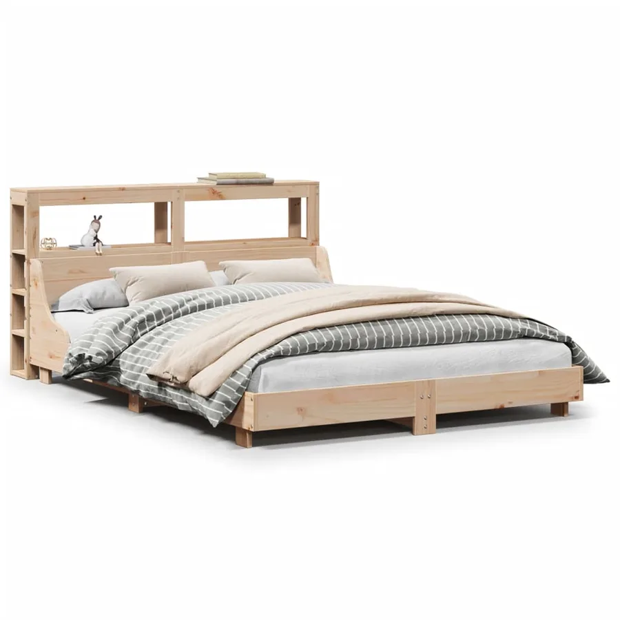 Cadre de lit sans matelas 140x190 cm bois de pin massif - 2