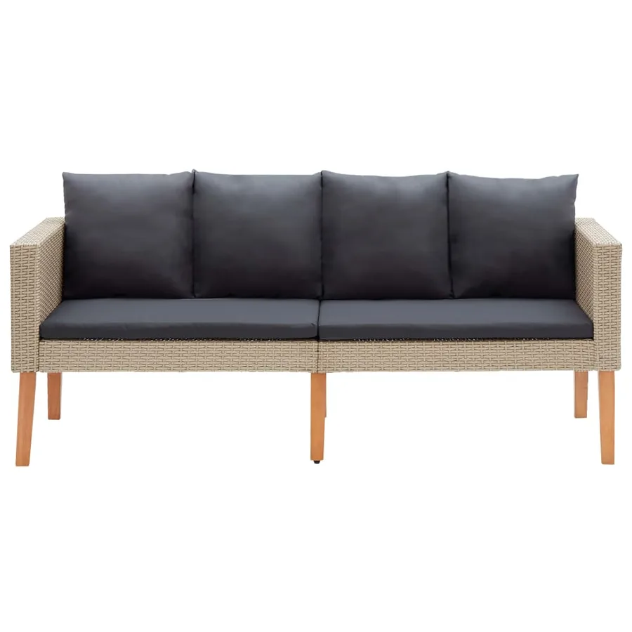Salon de jardin 2 pcs avec coussins Résine tressée Beige - 3