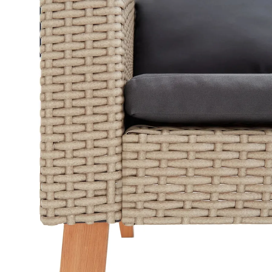 Salon de jardin 2 pcs avec coussins Résine tressée Beige - 6