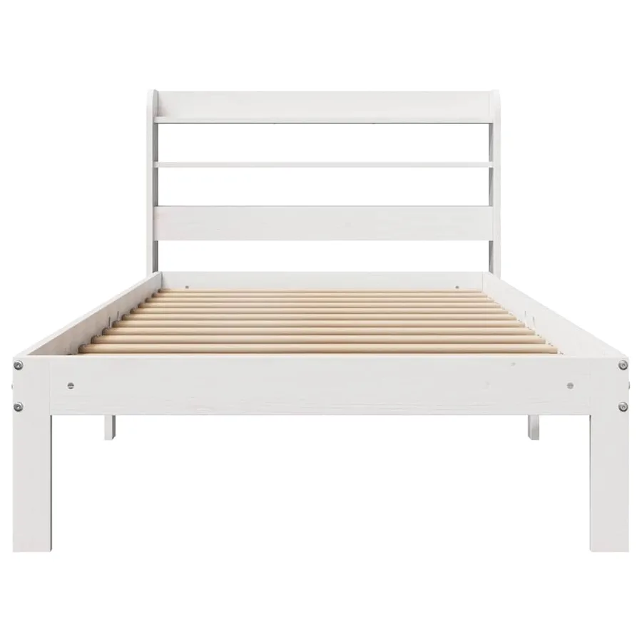Cadre de lit avec tête de lit sans matelas blanc 90x200 cm - 4
