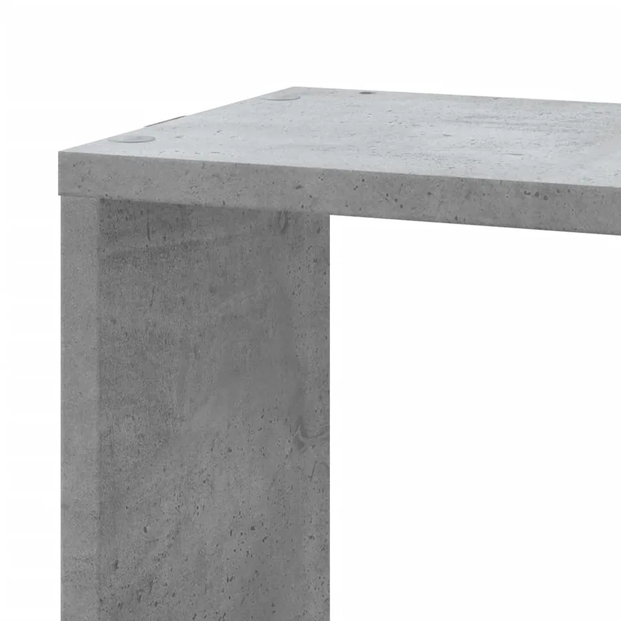 Étagère murale d'angle gris béton 45x45x147cm bois d'ingénierie - 7
