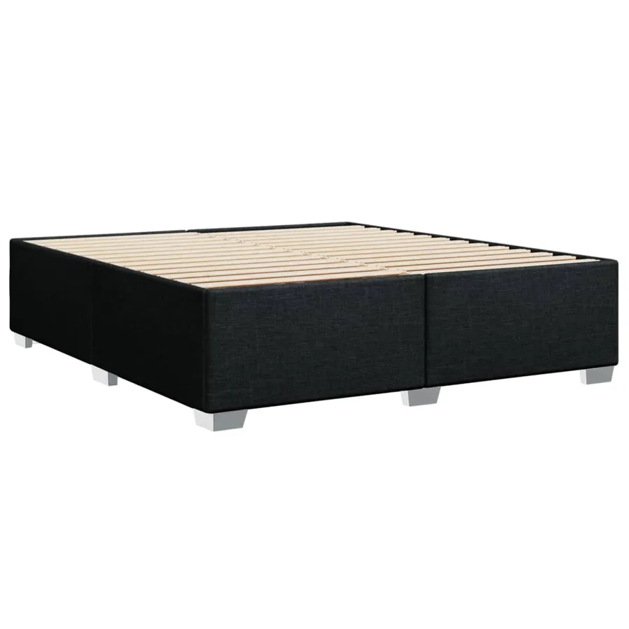 Cadre de lit sans matelas noir 180x200 cm tissu - 6
