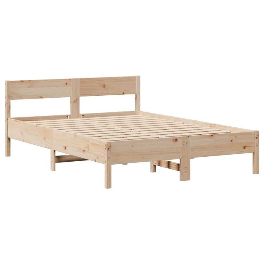 Cadre de lit sans matelas 120x190 cm bois de pin massif - 7