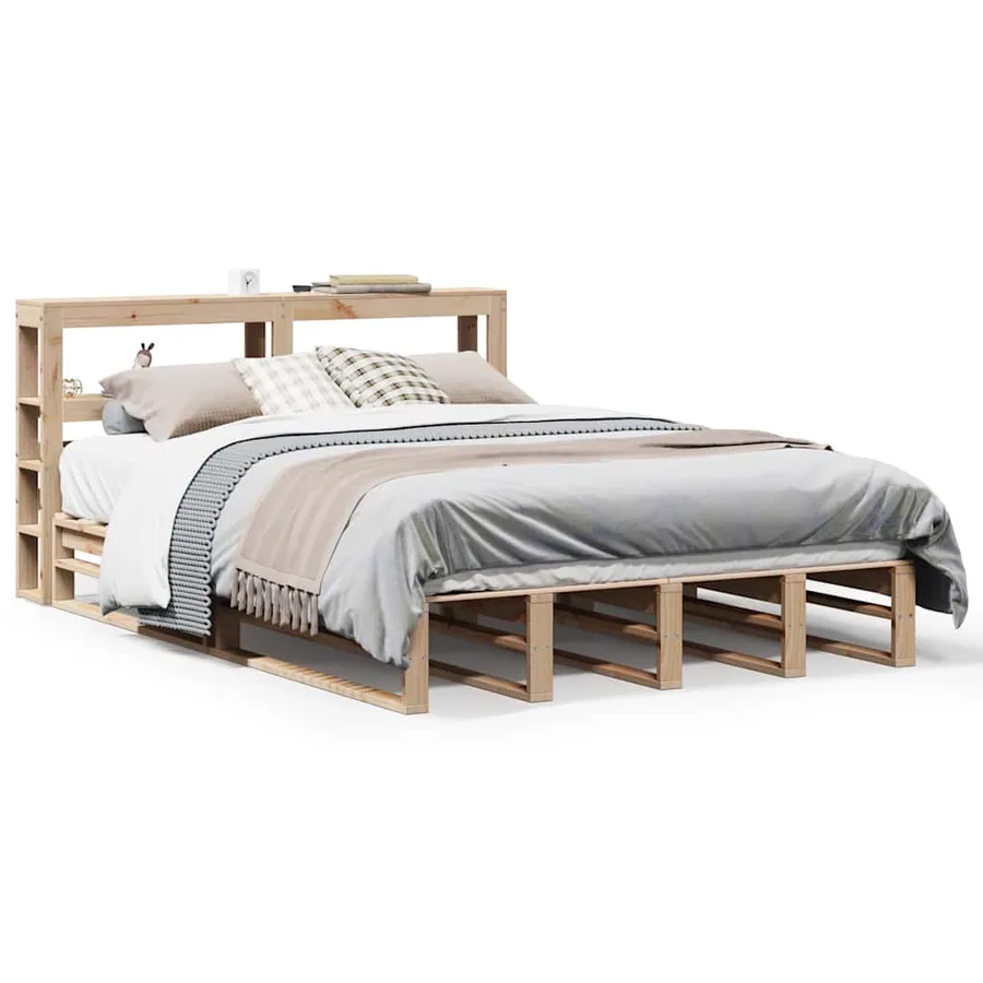 Cadre de lit sans matelas 120x190 cm bois de pin massif - 2