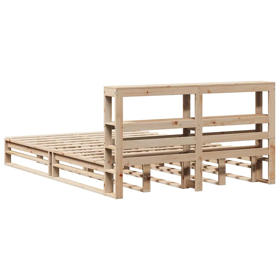 Cadre de lit sans matelas 120x190 cm bois de pin massif - 8