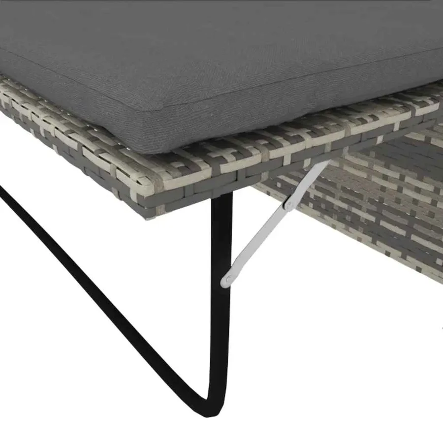 Salon de jardin 2 pcs avec coussins Résine tressée Gris - 9