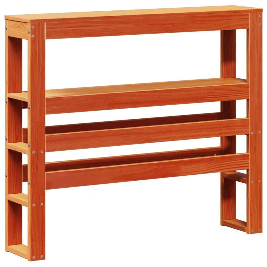 Cadre de lit avec tête de lit cire marron 75x190 cm bois de pin - 6