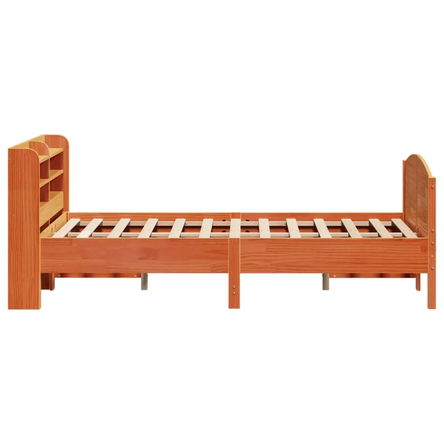 Cadre de lit sans matelas cire marron 120x190cm bois pin massif - 5