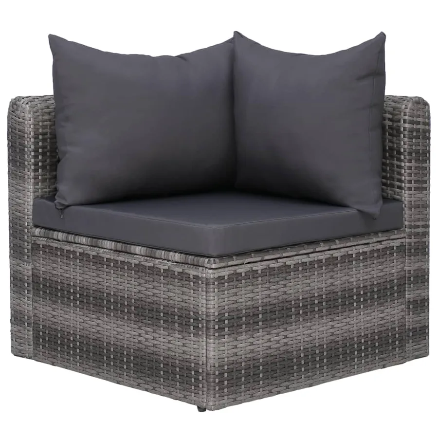Salon de jardin 6 pcs et coussins et oreillers Résine tressée - 4