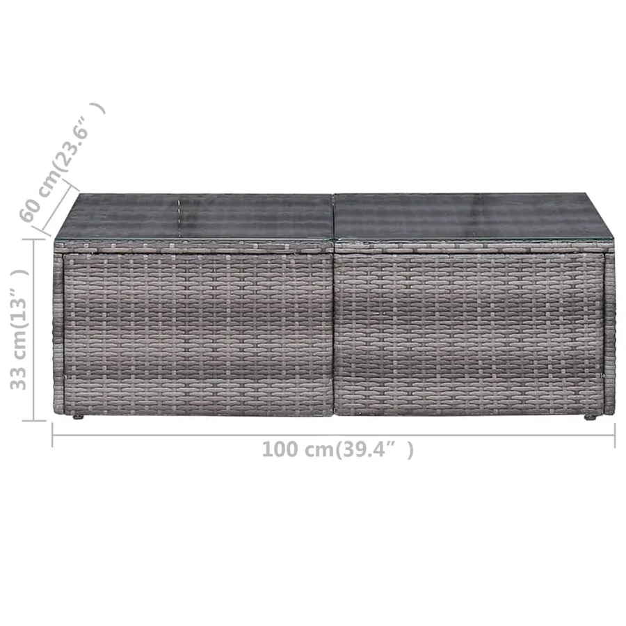 Salon de jardin 6 pcs et coussins et oreillers Résine tressée - 9