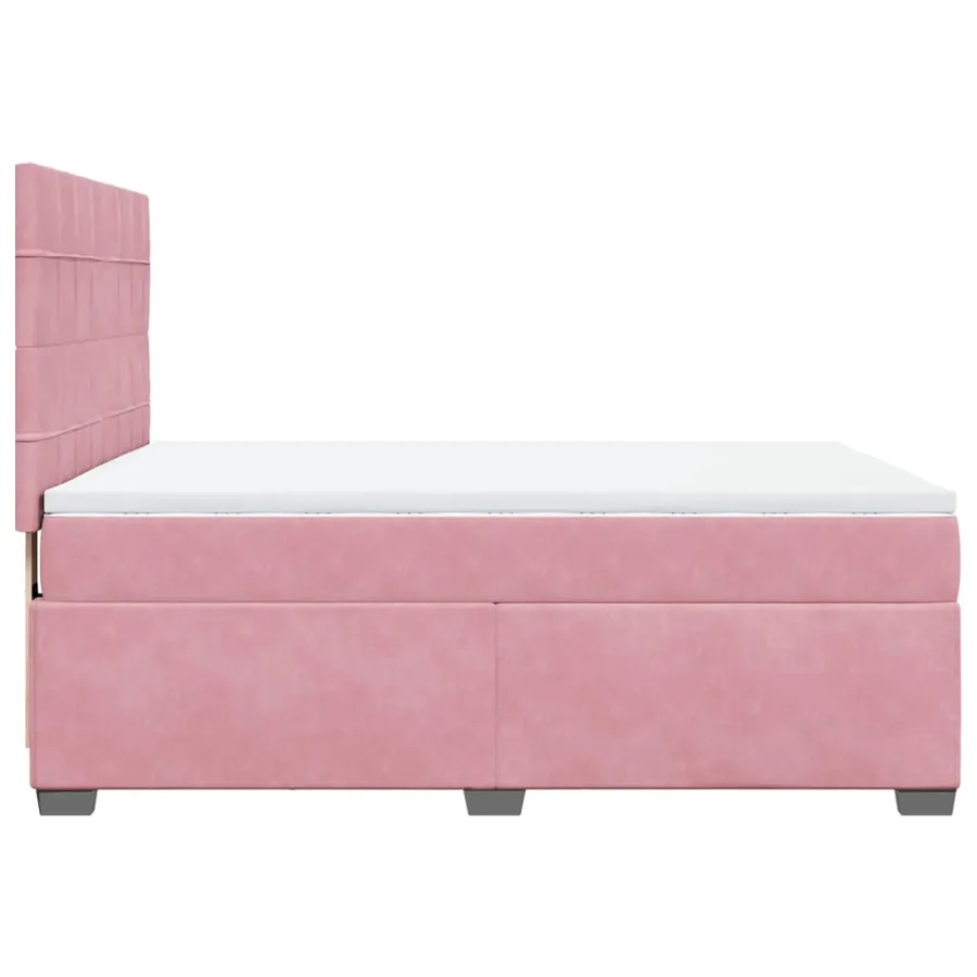 Sommier à lattes de lit avec matelas Rose 140x190 cm Velours - 11