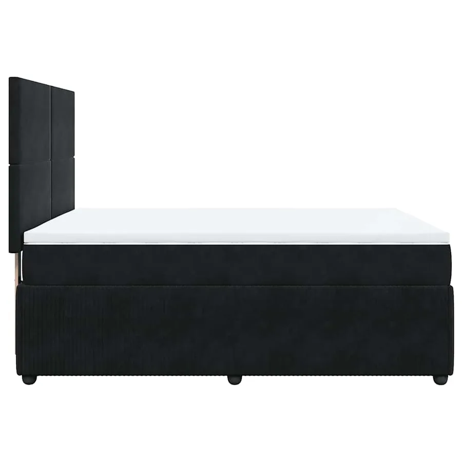 Sommier à lattes de lit et matelas Noir 160x200 cm Velours - 5