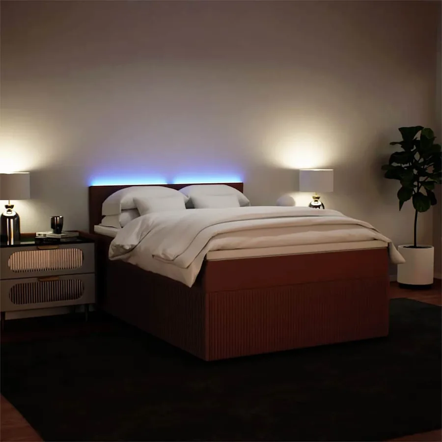 Sommier à lattes de lit avec matelas Rose 160x200 cm Velours - 5