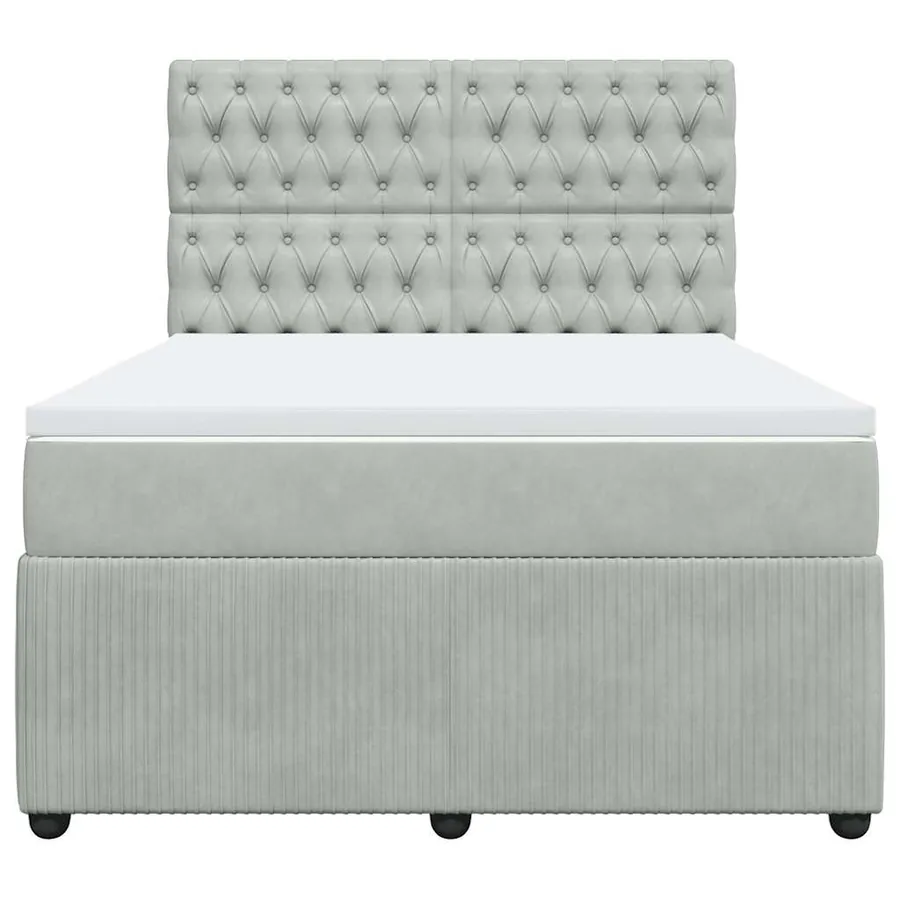 Sommier à lattes de lit et matelas Gris clair 160x200cm Velours - 6