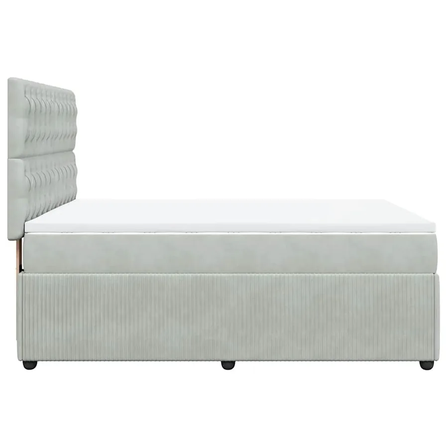 Sommier à lattes de lit et matelas Gris clair 160x200cm Velours - 7