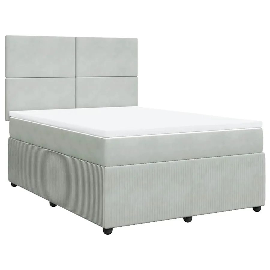 Sommier à lattes de lit et matelas Gris clair 160x200cm Velours - 3