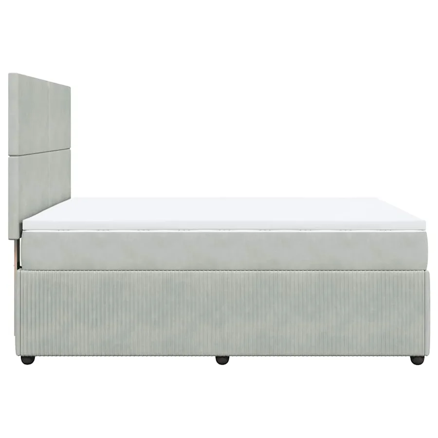 Sommier à lattes de lit et matelas Gris clair 160x200cm Velours - 7