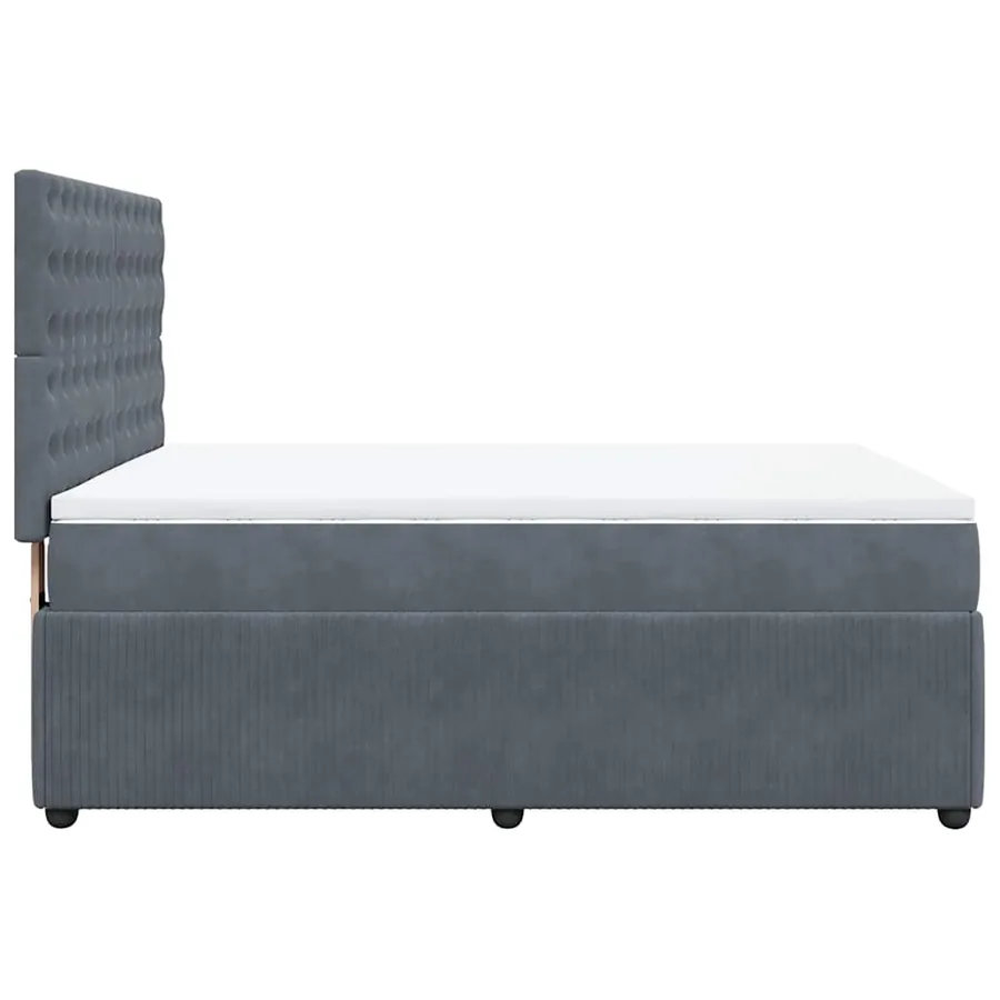 Sommier à lattes de lit et matelas Gris foncé 160x200cm Velours - 7