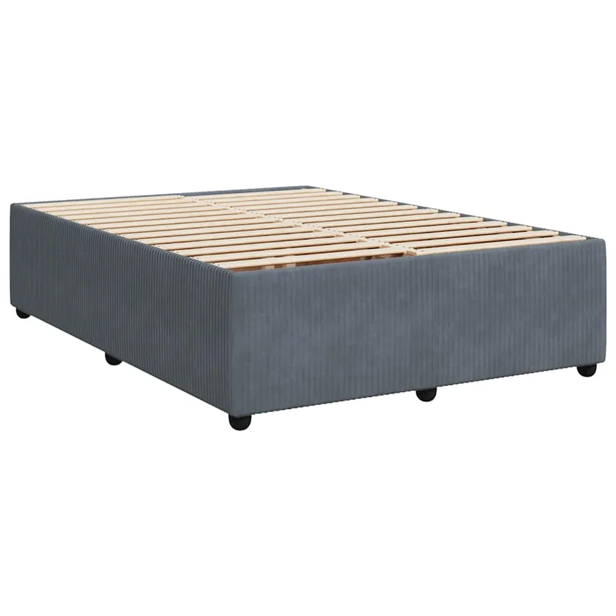 Sommier à lattes de lit et matelas Gris foncé 160x200cm Velours - 9