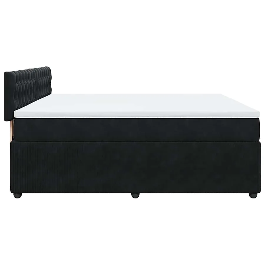 Sommier à lattes de lit avec matelas Noir 180x200 cm Velours - 7