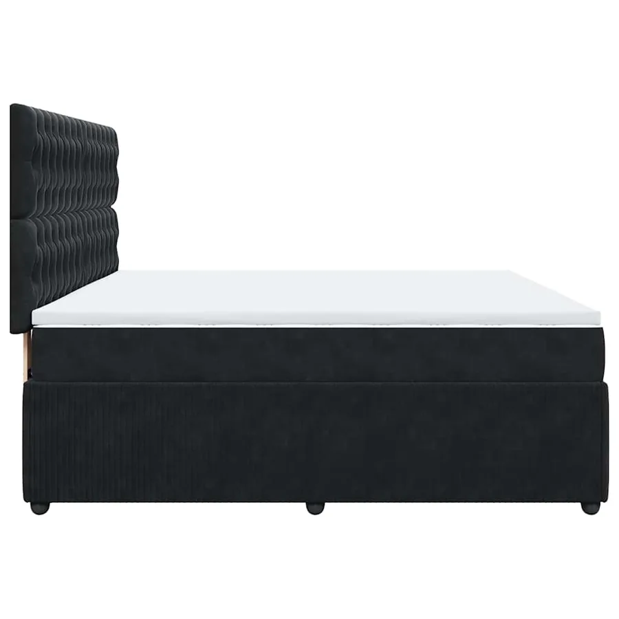 Sommier à lattes de lit avec matelas Noir 180x200 cm Velours - 5
