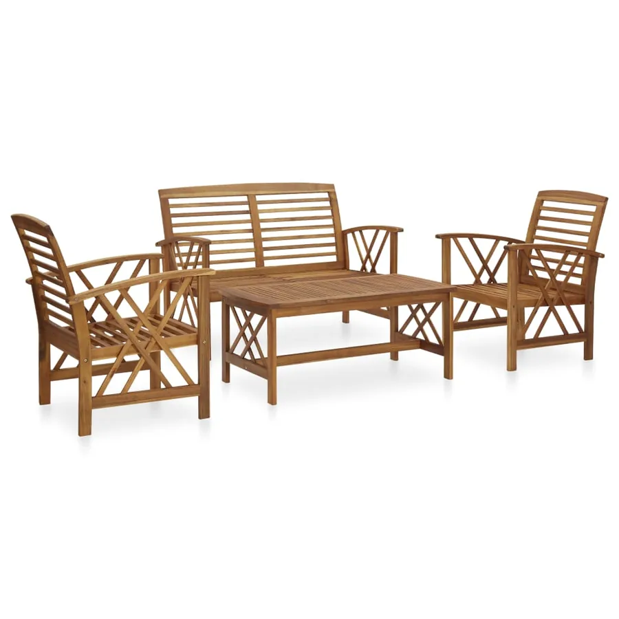 Garden lounge set 4 pcs Solid acacia wood
