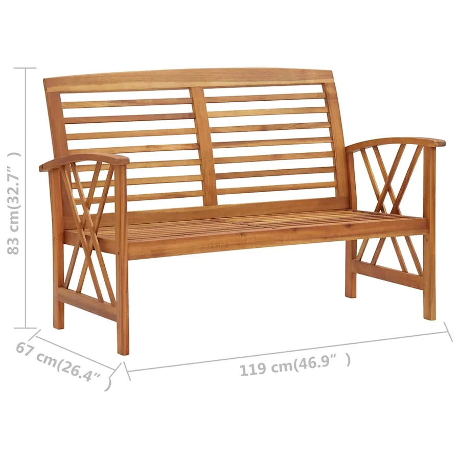 Salon de jardin 4 pcs Bois d'acacia solide - 11
