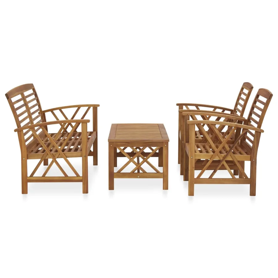 Garden lounge set 4 pcs Solid acacia wood - 2
