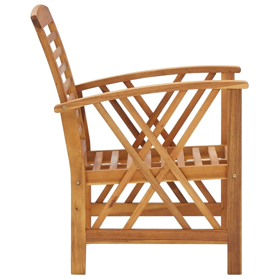 Salon de jardin 4 pcs Bois d'acacia solide - 6