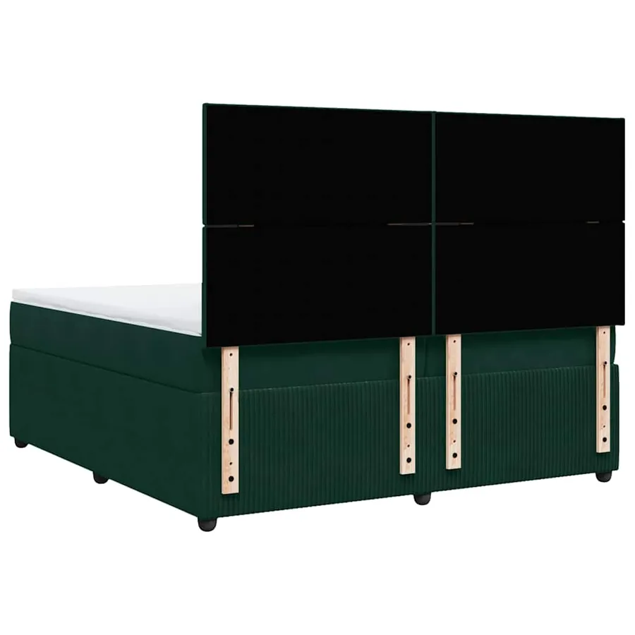 Sommier à lattes de lit et matelas Vert foncé 200x200cm Velours - 8
