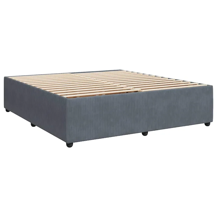 Sommier à lattes de lit et matelas Gris foncé 200x200cm Velours - 8