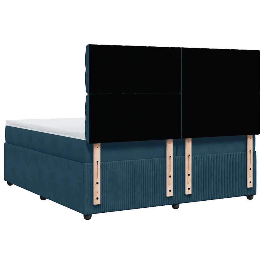 Sommier à lattes de lit et matelas Bleu foncé 200x200cm Velours - 6