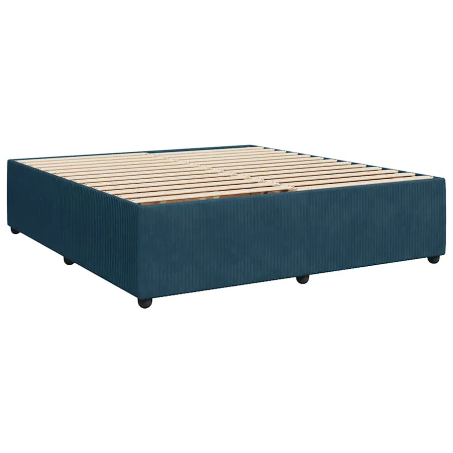Sommier à lattes de lit et matelas Bleu foncé 200x200cm Velours - 9