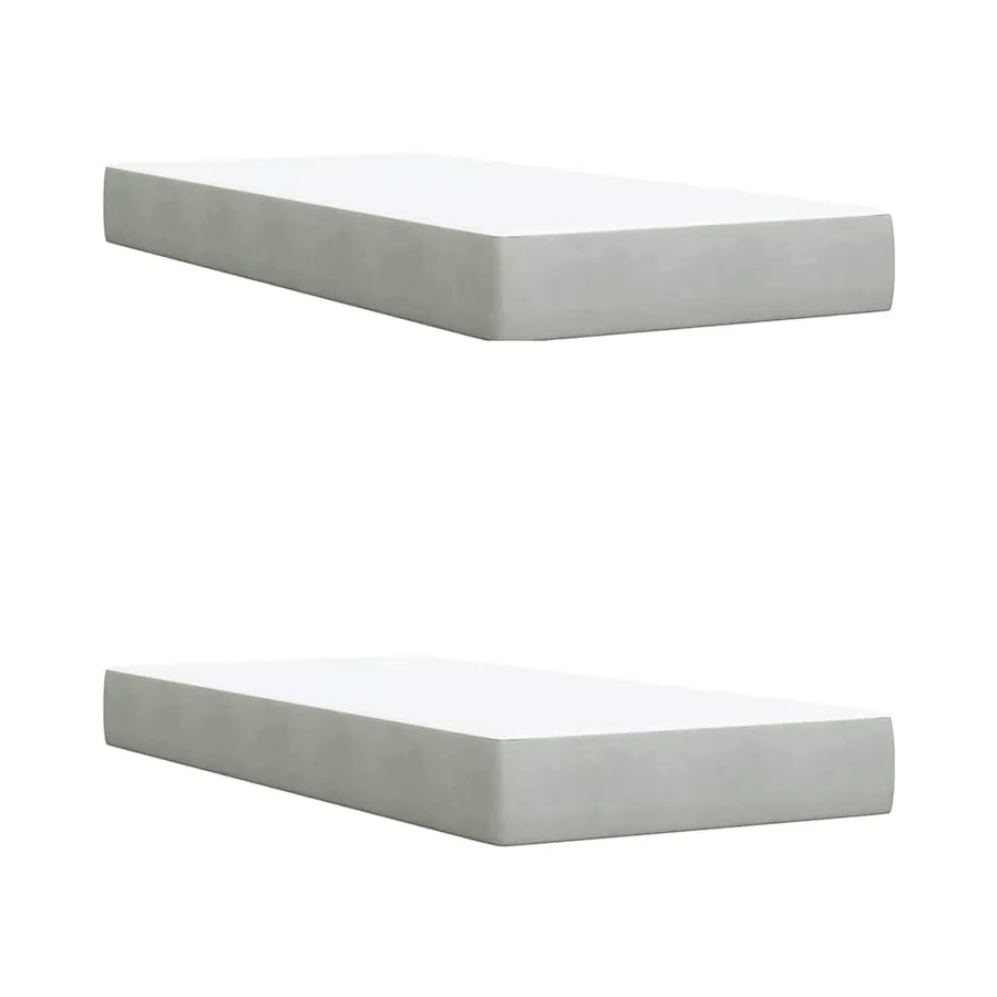 Sommier à lattes de lit et matelas Gris clair 200x200cm Velours - 7